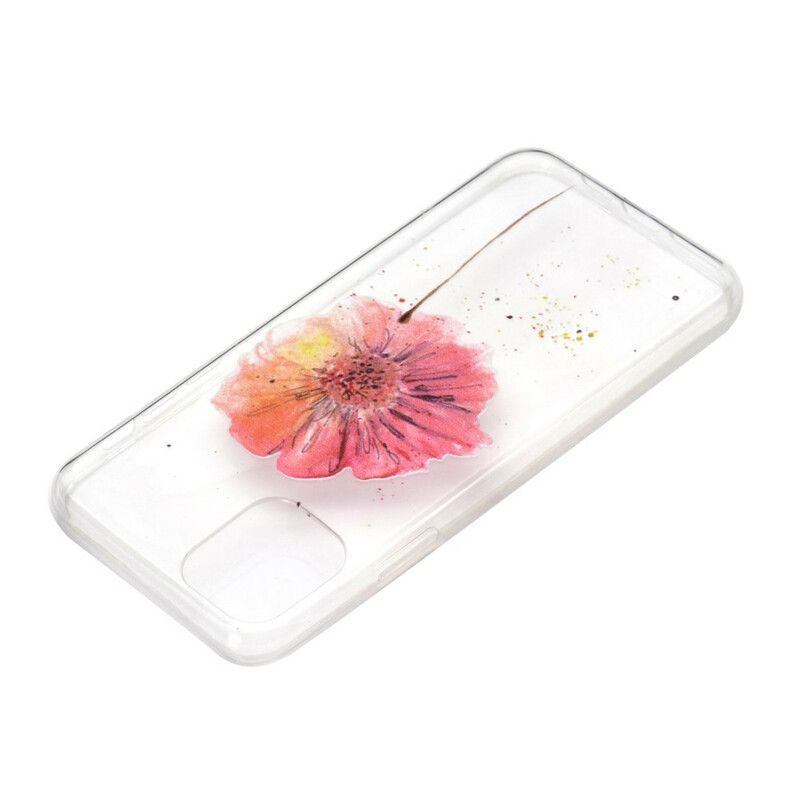 Coque iPhone 13 Transparente Coquelicot Aquarelle