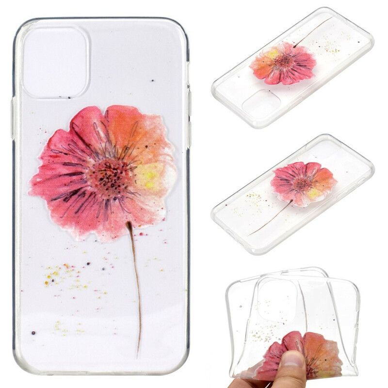 Coque iPhone 13 Transparente Coquelicot Aquarelle