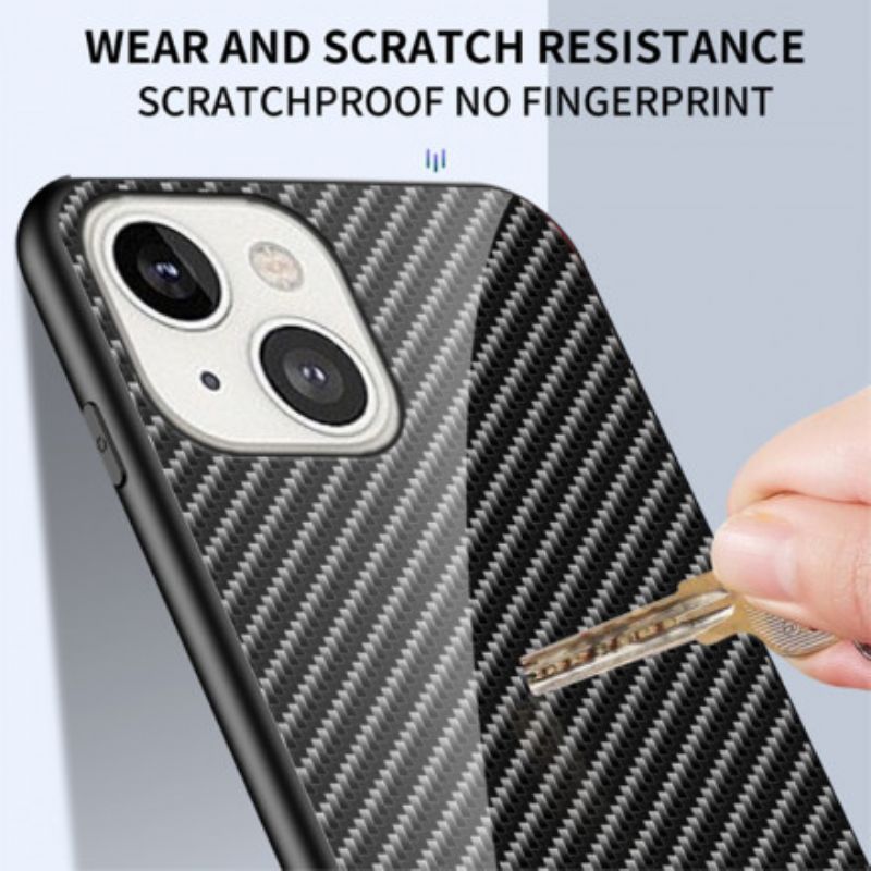 Coque iPhone 13 Verre Trempé Fibre Carbone