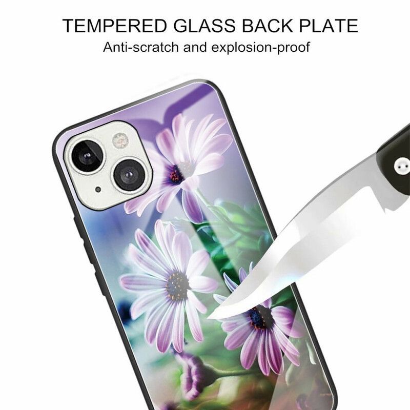 Coque iPhone 13 Verre Trempé Fleurs Réalistes