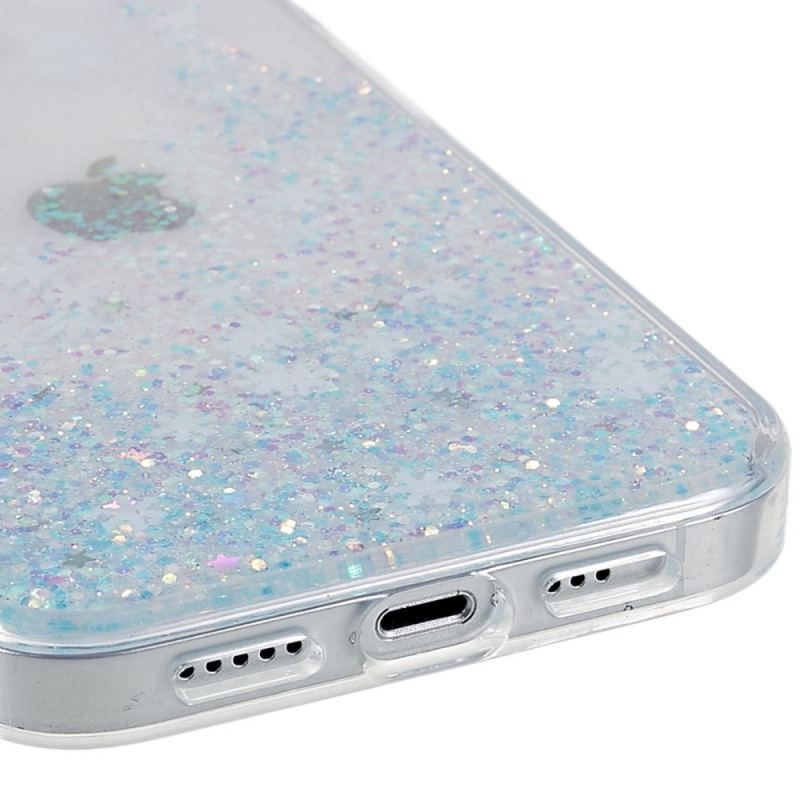 Coque iPhone 14 Paillettes Flocons