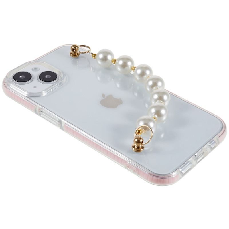 Coque iPhone 14 Plus Silicone Bracelet Perles