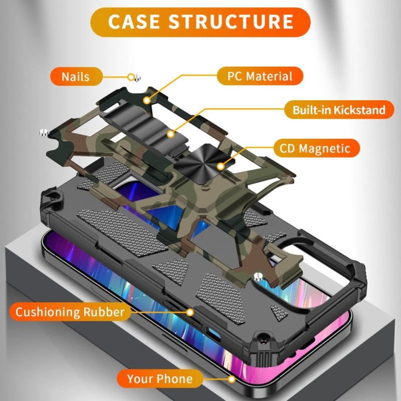 Coque iPhone 14 Pro Camouflage Support Amovible