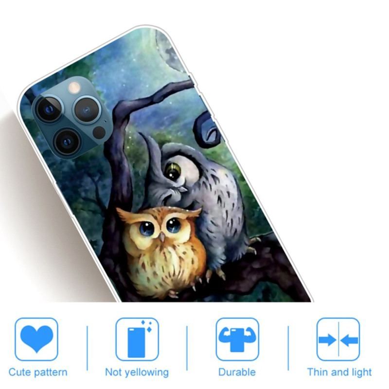 Coque iPhone 14 Pro Max Peinture Hiboux