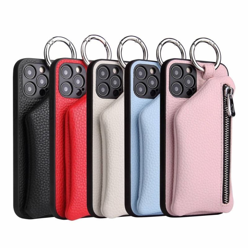 Coque iPhone 14 Pro Max Porte Monnaie et Lanière