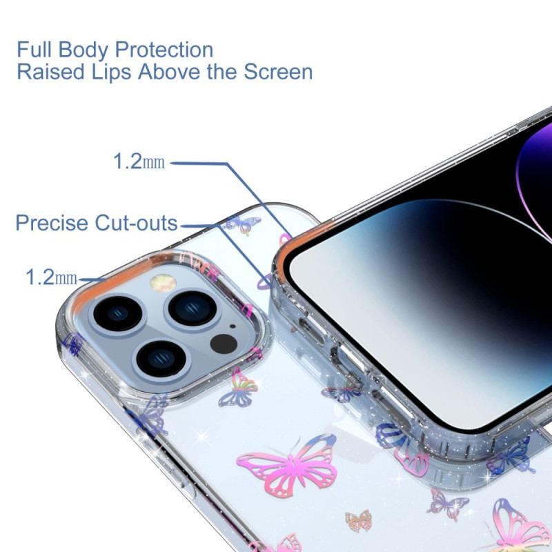 Coque iPhone 14 Pro Max Transparente Papillons