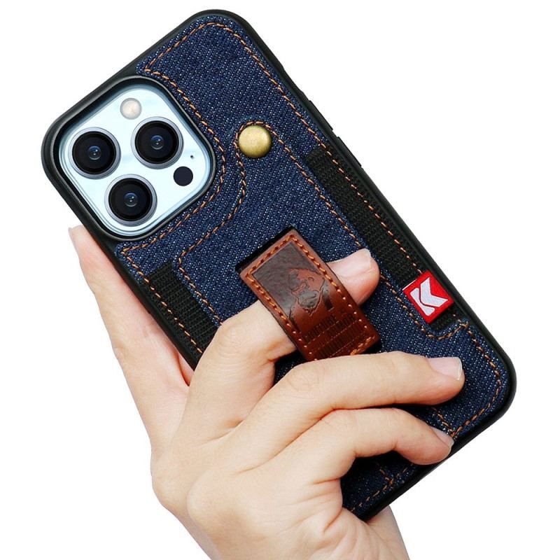 Coque iPhone 14 Pro Porte-Cartes et Sangle Jeans