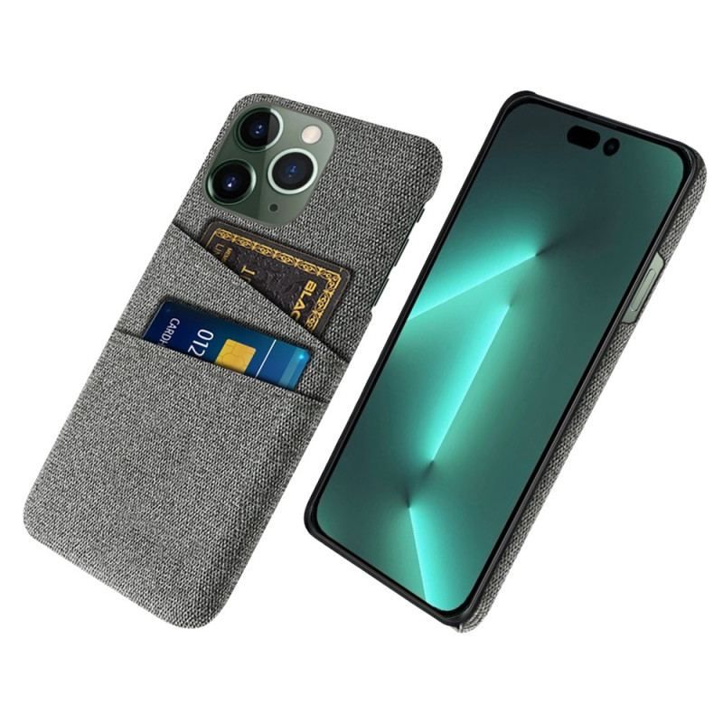 Coque iPhone 14 Pro Porte-Cartes Tissu