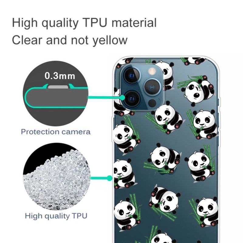 Coque iPhone 14 Pro Transparente Petits Pandas