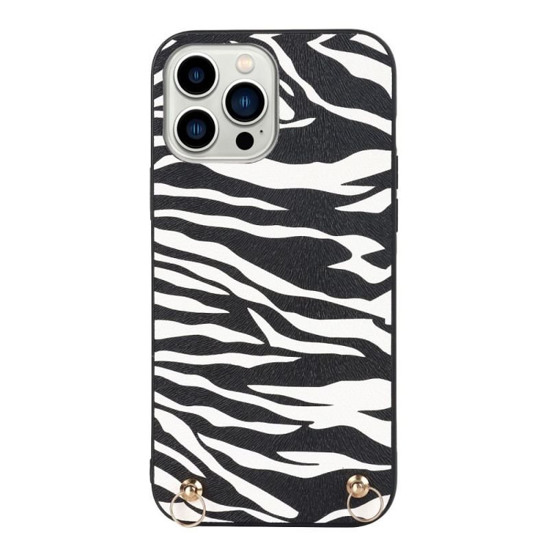 Coque iPhone 14 Pro Zèbre avec Bandoulière