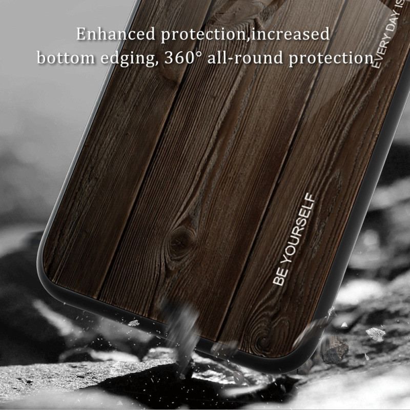 Coque iPhone 14 Verre Trempé Design Bois