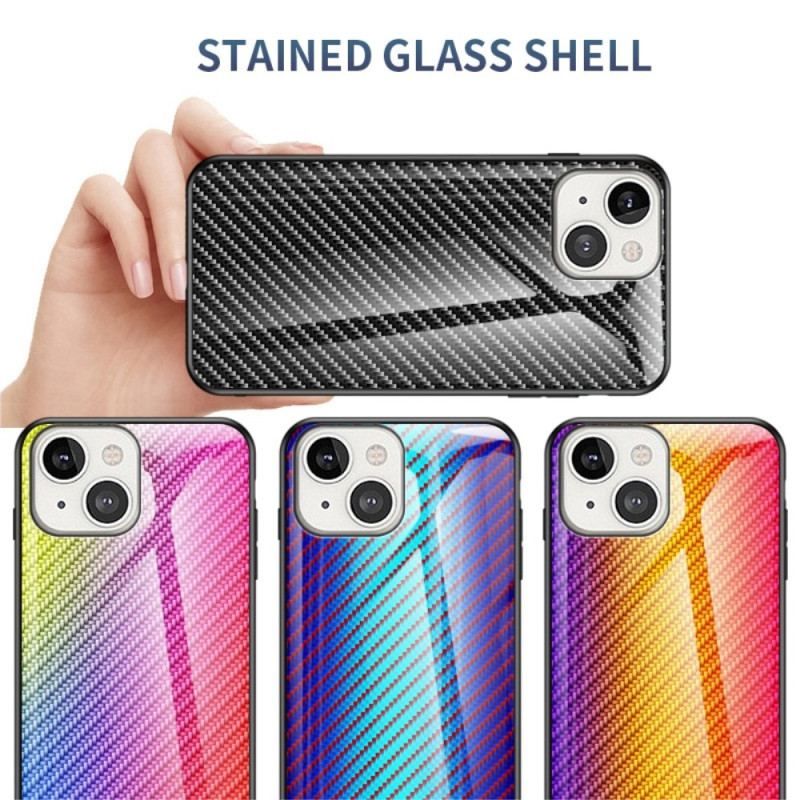 Coque iPhone 14 Verre Trempé Fibre Carbone