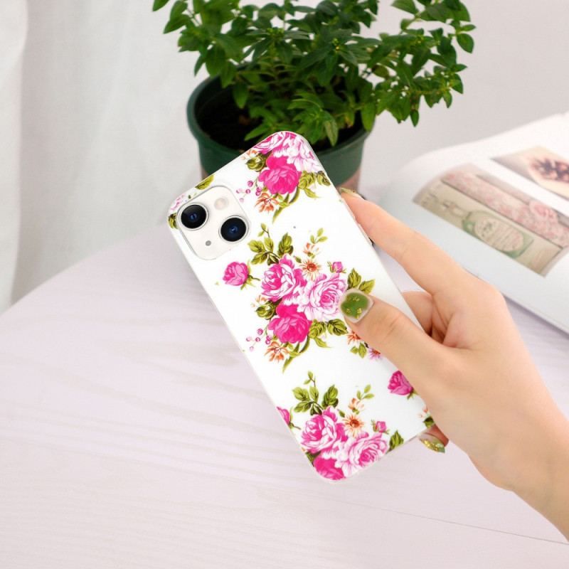 Coque iPhone 15 Plus Fluorescente Fleurs