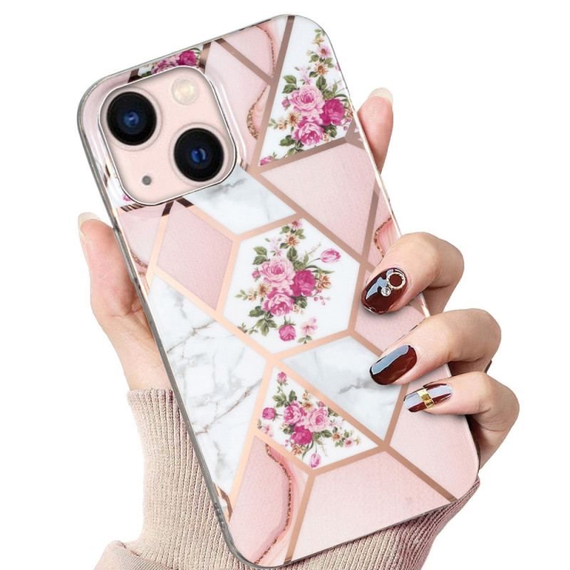 Coque iPhone 15 Plus Marbre Floral