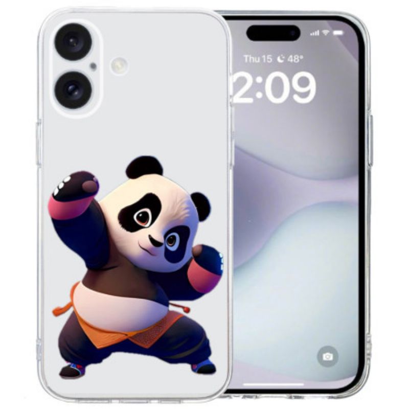 Coque iPhone 16 Bord Transparent Panda