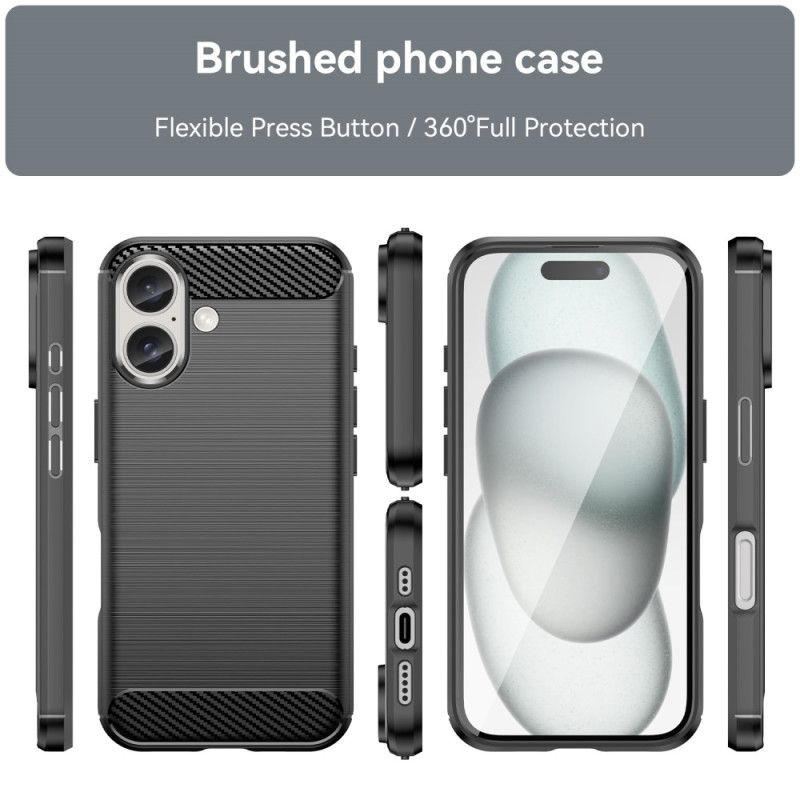 Coque iPhone 16 Fibre Carbone Brossée