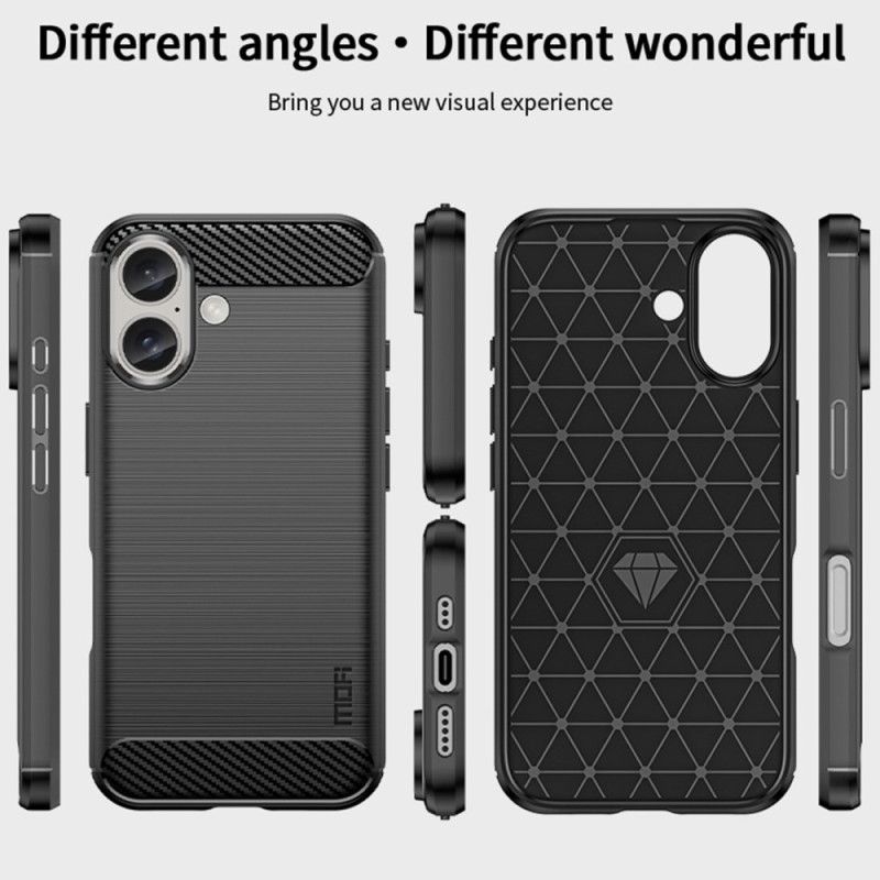 Coque iPhone 16 Fibre Carbone Brossée MOFI