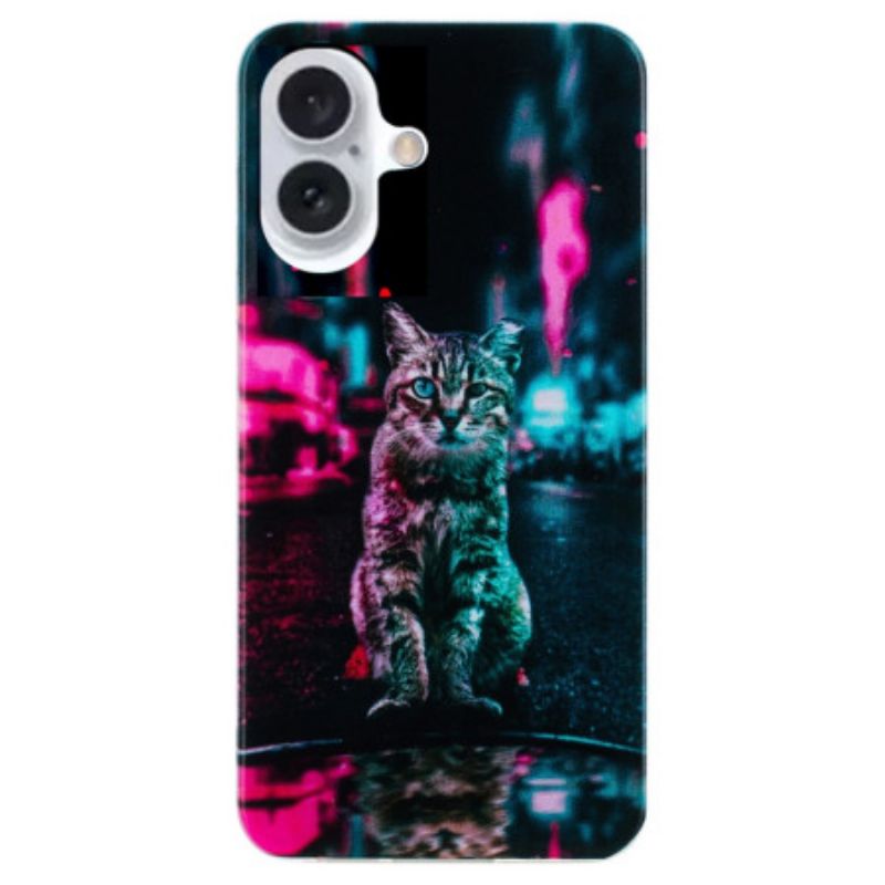 Coque iPhone 16 Plus Chat en Ville