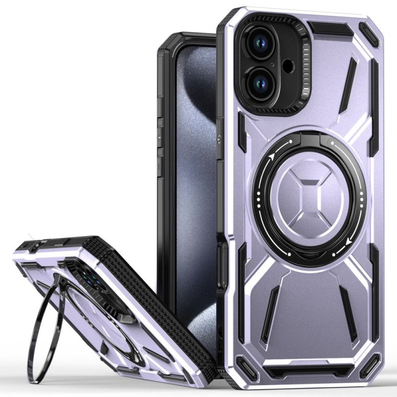 Coque iPhone 16 Plus Effet Métal Support Magnétique