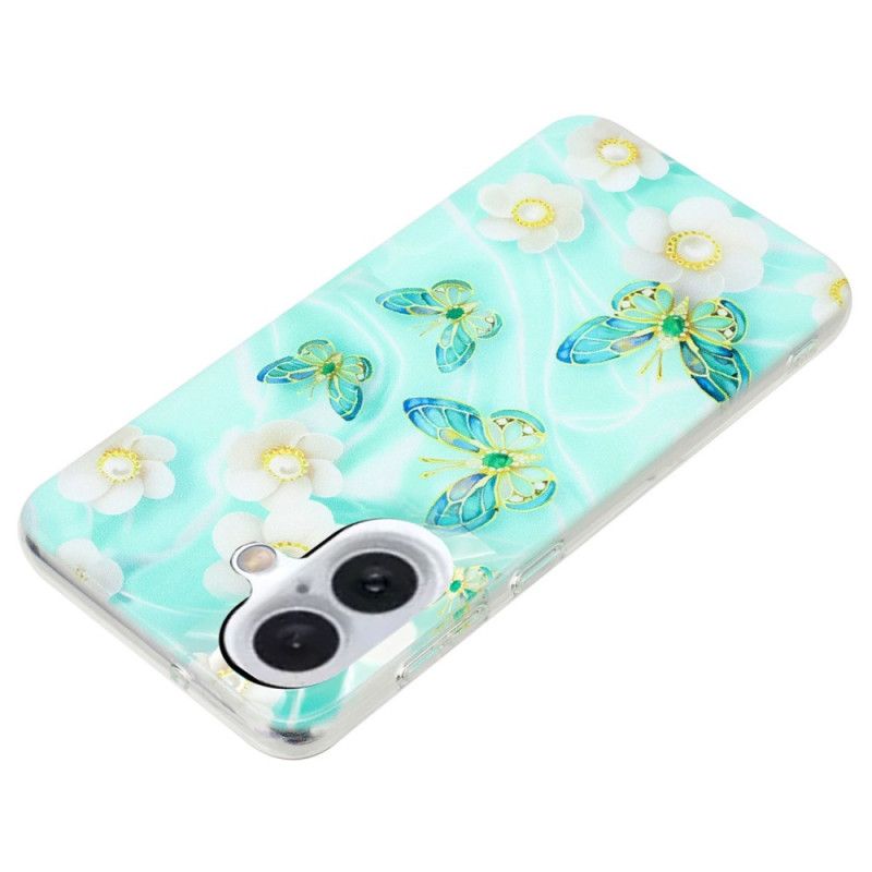 Coque iPhone 16 Plus Papillons Verts