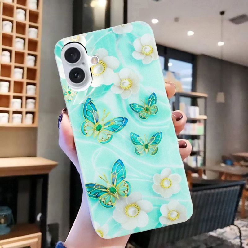 Coque iPhone 16 Plus Papillons Verts