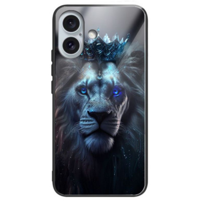 Coque iPhone 16 Plus Verre Trempé Lion Bleu