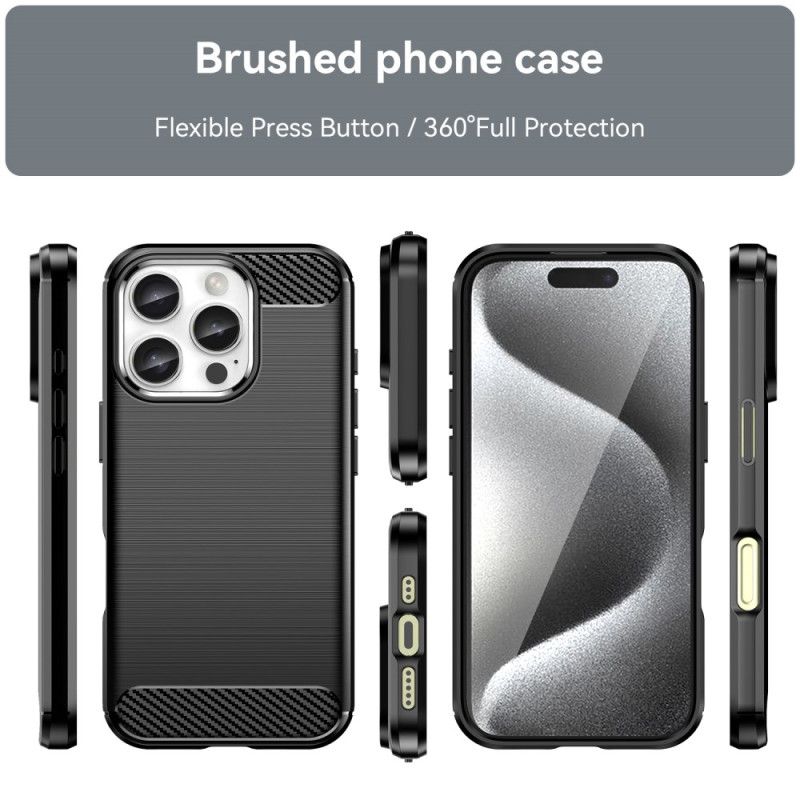 Coque iPhone 16 Pro Fibre Carbone Brossée