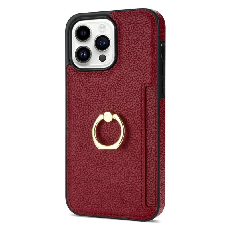 Coque iPhone 16 Pro Max Effet Cuir Anneau