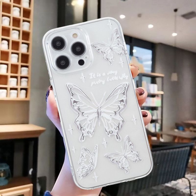 Coque iPhone 16 Pro Max Papillons Argentés