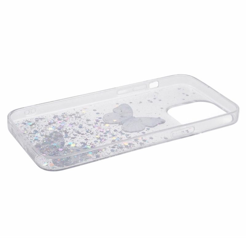 Coque iPhone 16 Pro Max Papillons Scintillants