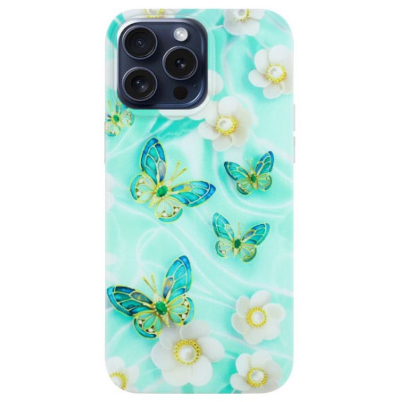 Coque iPhone 16 Pro Max Papillons Verts