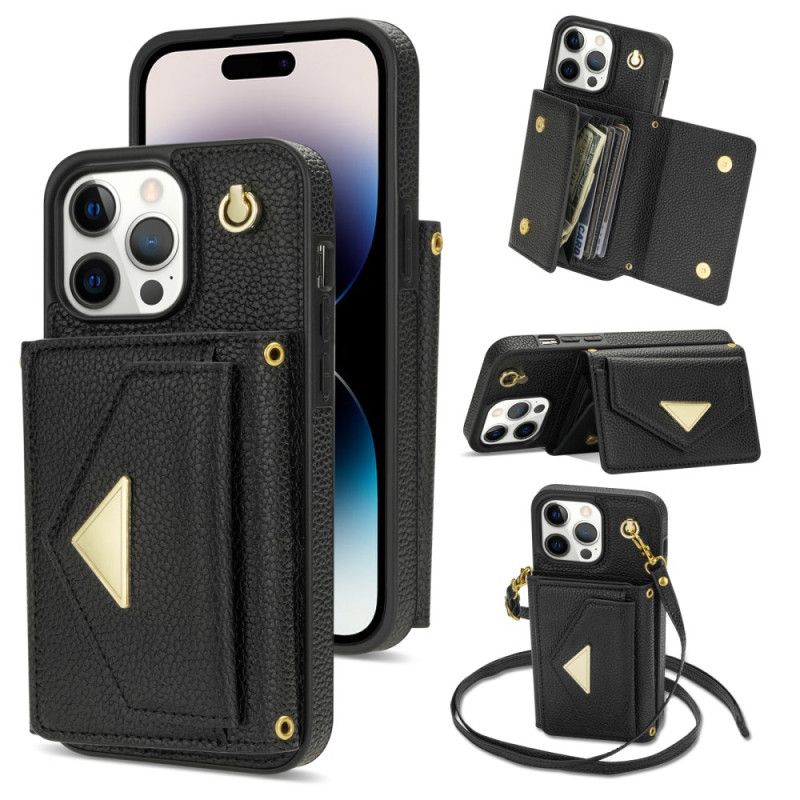 Coque iPhone 16 Pro Max Porte-Cartes et Bandoulière