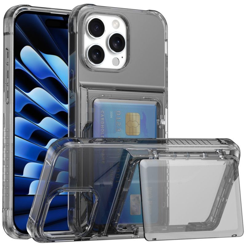 Coque iPhone 16 Pro Max Transparente Porte-Cartes et Support