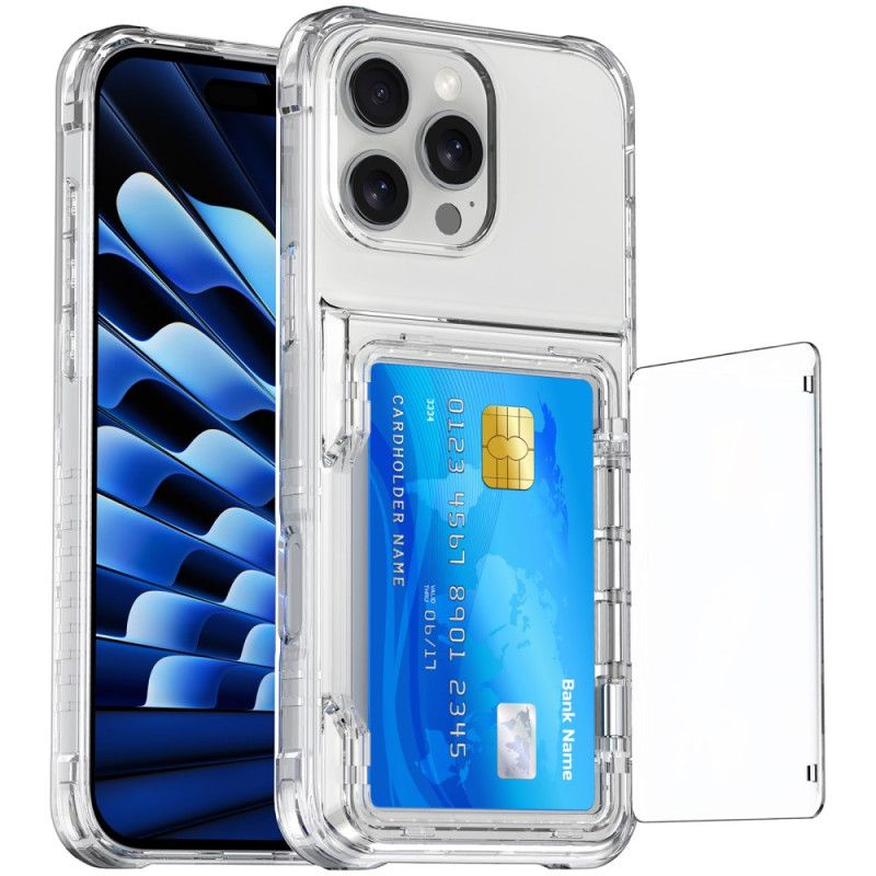 Coque iPhone 16 Pro Max Transparente Porte-Cartes et Support