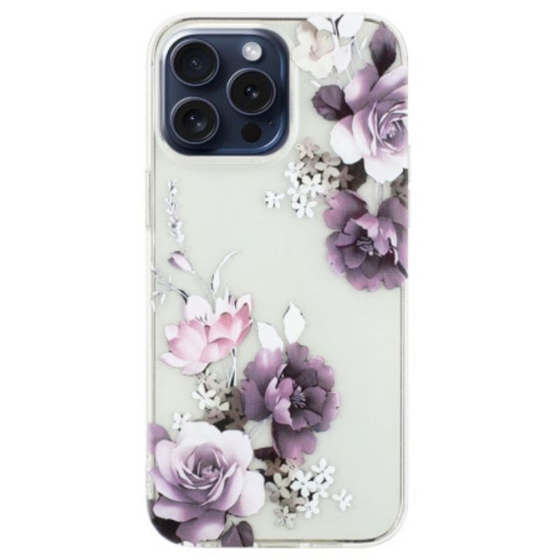 Coque iPhone 16 Pro Pivoines