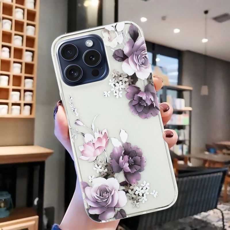 Coque iPhone 16 Pro Pivoines