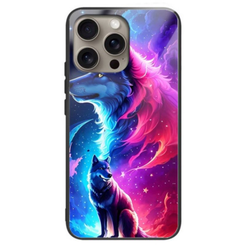 Coque iPhone 16 Pro Verre Trempé Loup Étoilé