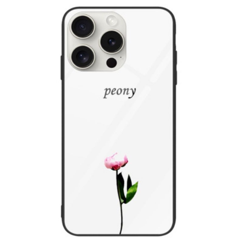 Coque iPhone 16 Pro Verre Trempé Pivoine