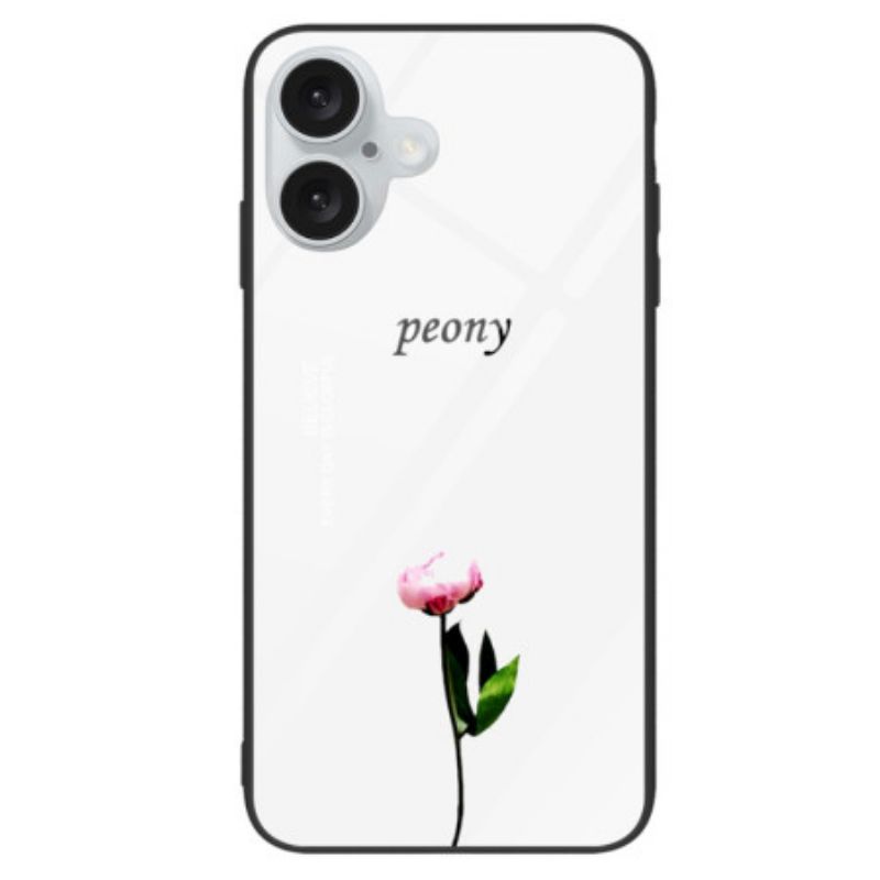 Coque iPhone 16 Verre Trempé Pivoine