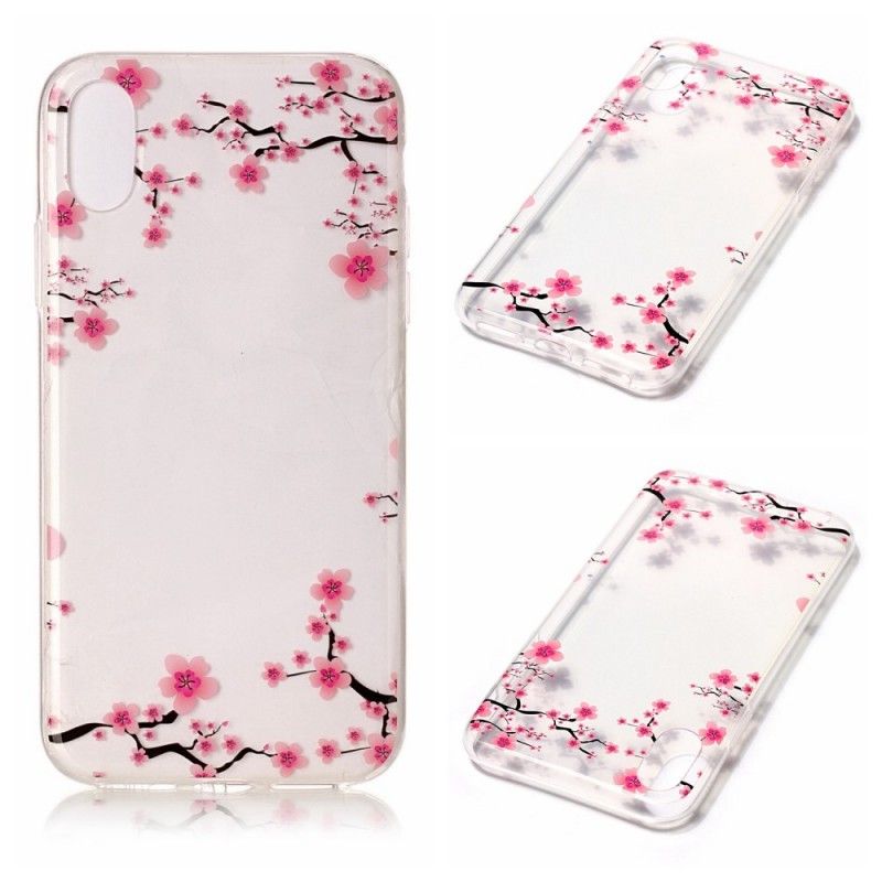 Coque iPhone X Transparente Arbre Fleuri