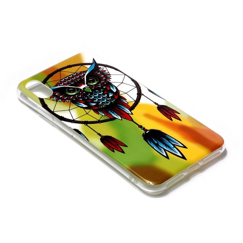 Coque iPhone Xr Attrape Rêves Hibou Fluorescente