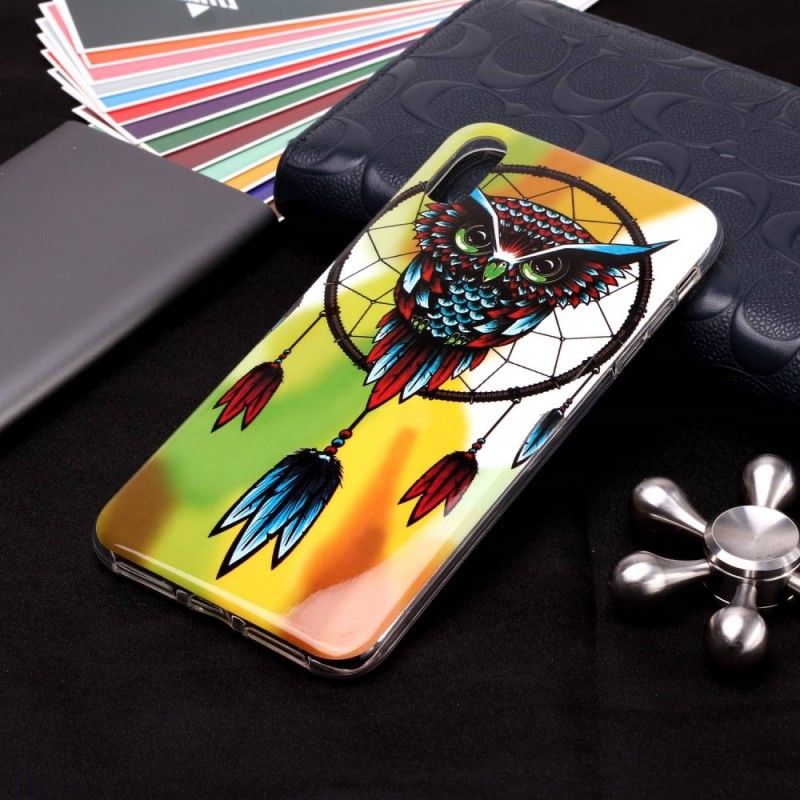 Coque iPhone Xr Attrape Rêves Hibou Fluorescente