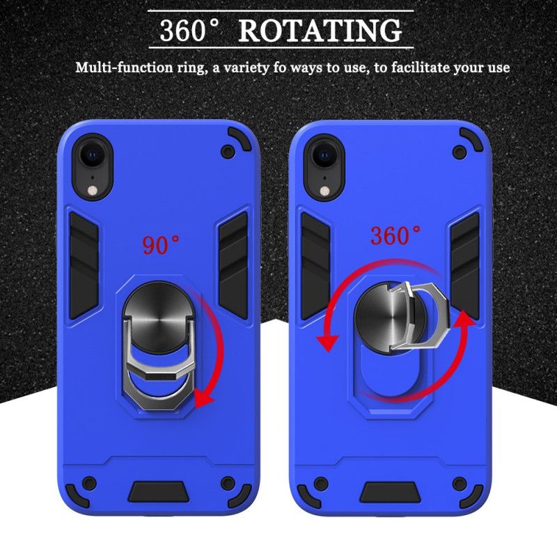 Coque iPhone Xr Détachable Anneau-support Métallisée