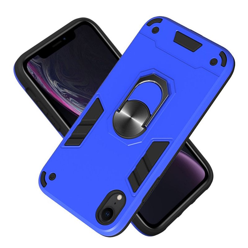 Coque iPhone Xr Détachable Anneau-support Métallisée