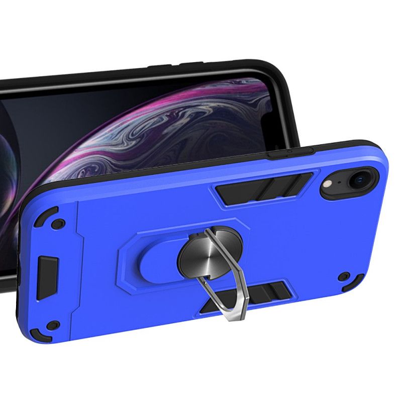 Coque iPhone Xr Détachable Anneau-support Métallisée