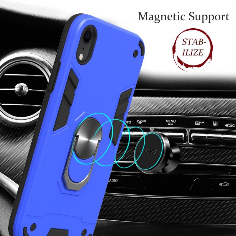 Coque iPhone Xr Détachable Anneau-support Métallisée