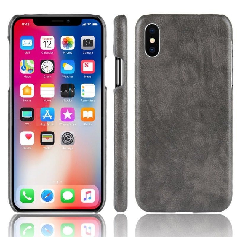 Coque iPhone Xr Effet Cuir Litchi