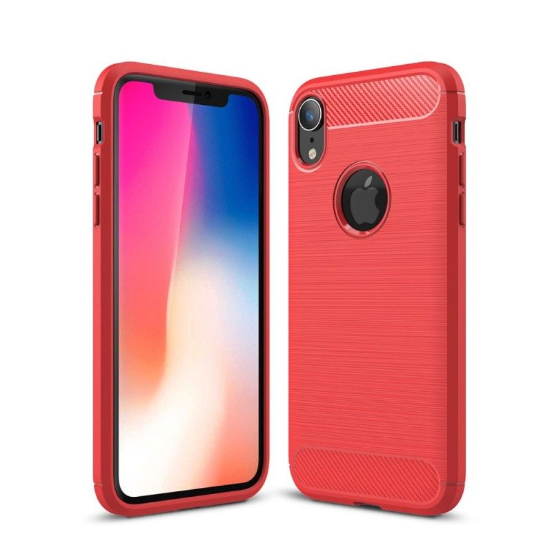 Coque iPhone Xr Fibre Carbone Brossée