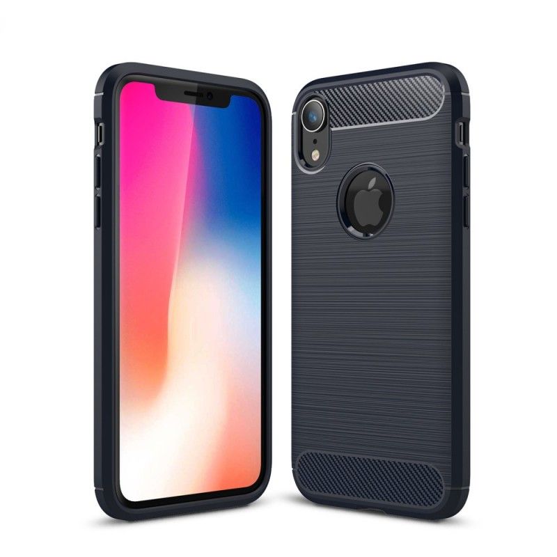 Coque iPhone Xr Fibre Carbone Brossée