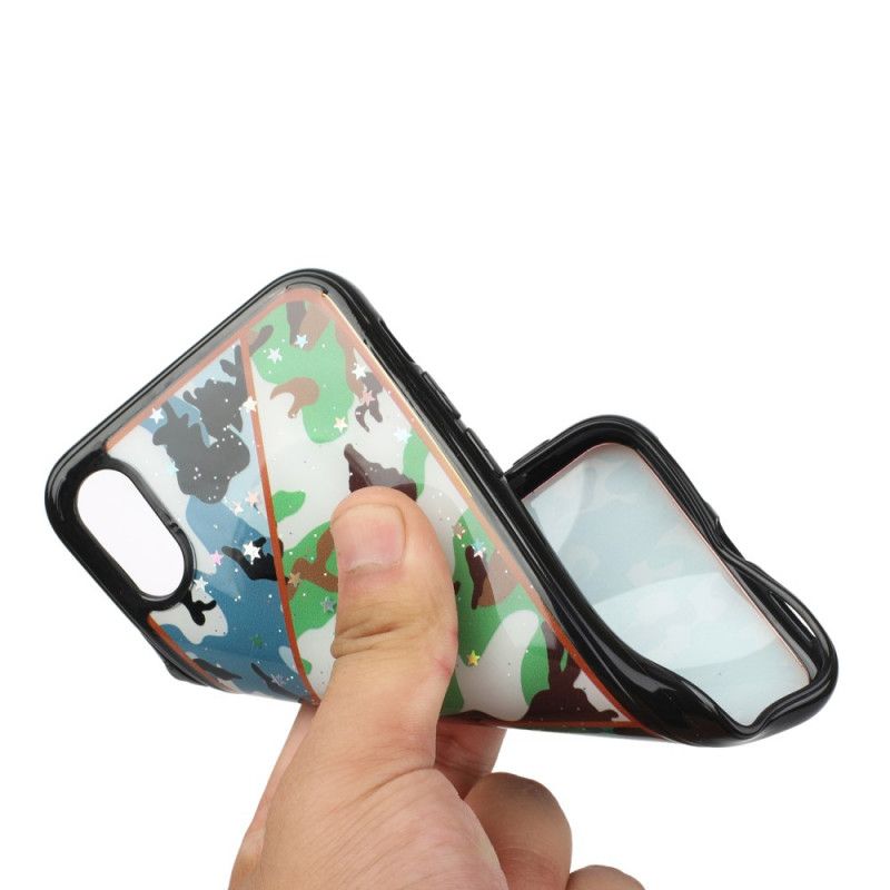 Coque iPhone Xr Silicone Et Époxy Marbre Camouflage